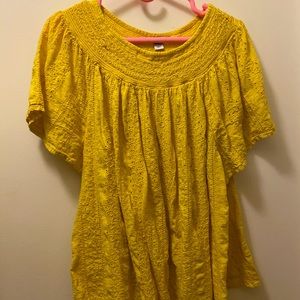 Old Navy Gold Yellow Short Sleeve Top Blouse XXL